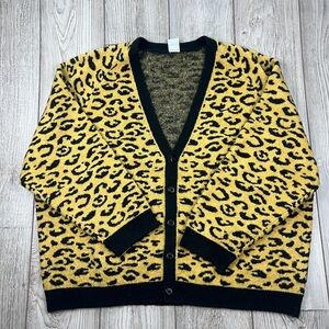 Nike Yellow and Black Leopard Print Cardigan big and tall 3XL
